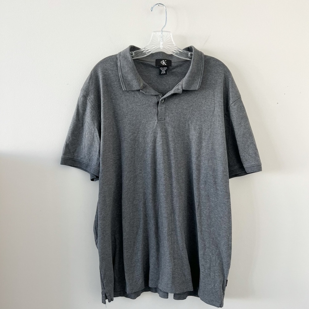 Calvin Klein Charcoal Grey Cotton Men’s Polo Shirt Size XXL Golf Preppy